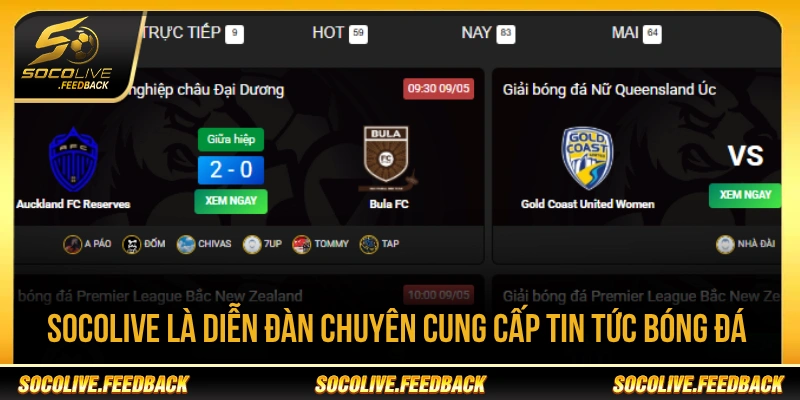 Socolive là diễn đàn chuyên cung cấp tin tức bóng đá nhanh chóng 