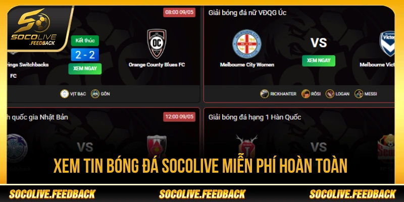 Xem tin bóng đá Socolive miễn phí hoàn toàn 